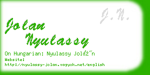 jolan nyulassy business card